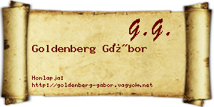 Goldenberg Gábor névjegykártya